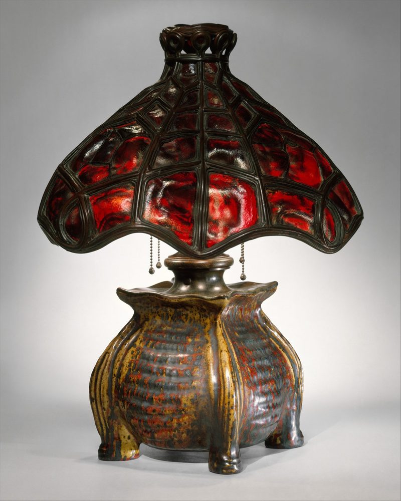 Lampe de table à abat-jour en verre rouge (demo) - photo 1